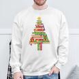 Books Christmas Tree Xmas Librarian Book Lovers Pajama Sweatshirt Gifts for Old Men