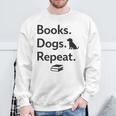 Books Dogs Repeat Shirt Dog Lover Book Lover T-Shirt Sweatshirt Gifts for Old Men