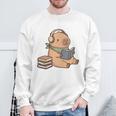 Capybara Reading a Book Cute Reading For Boys Girls Premium Tri-Blend Sweatshirt Gifts for Old Men