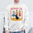 Caring For Your Evil Cat Retro Dark Humor Book Cover Premium Tri-Blend Sweatshirt Gifts for Old Men