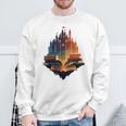 Castle Of Books Imagination Art Book Lover Sweatshirt Gifts for Old Men