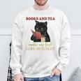 Cat Books And Tea Make Me Feel Less Murdery Quote Sweatshirt Gifts for Old Men