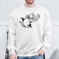 Cat Reading a Book Print Sweatshirt Gifts for Old Men