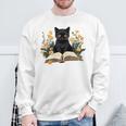 Cat Shirts For Women Book Lover Shirt Cute Cat And Book Premium Tri-Blend Sweatshirt Gifts for Old Men