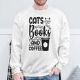 Cats Books And Coffee Kitty Cat Lover Sweatshirt Gifts for Old Men Cats Books And Coffee Kitty Cat Lover Sweatshirt Gifts for Old Men