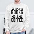 Cats Books And Coffee Reading Sweatshirt Gifts for Old Men Cats Books And Coffee Reading Sweatshirt Gifts for Old Men