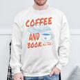Coffee And Books I Love Them Both Vintage Retro Book Lover Sweatshirt Gifts for Old Men