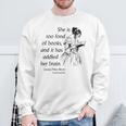 Cool Too Fond Of Books Louisa May Alcott Quote T-Shirt Sweatshirt Gifts for Old Men