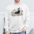 Cute Cat Flower Garden Book Kitty Reading Floral Sweatshirt Gifts for Old Men