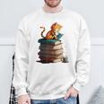 Cute Cat Lovers Book Lovers For Women And Men Sweatshirt Gifts for Old Men