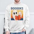 Cute Ghost Book Reading Halloween Teacher Puns Booooks Men Women Kids Sweatshirt Gifts for Old Men