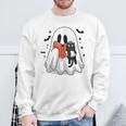 Cute Halloween Ghost Reading Book Sweatshirt Gifts for Old Men