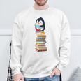 Cute Reading Penguin Women's Tops Book Lovers Sweatshirt Gifts for Old Men