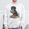 Dachshund Dog With Glasses Reading Book Librarian Sweatshirt Gifts for Old Men Dachshund Dog With Glasses Reading Book Librarian Sweatshirt Gifts for Old Men