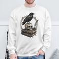 Dark Academia Raven Skull Books Sweatshirt Gifts for Old Men