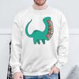 Dinosaur Carrying Book Reading Bookworm Librarian Sweatshirt Gifts for Old Men