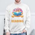 Donut Stop Reading Cute Book Reader Bookworm Donut Day Sweatshirt Gifts for Old Men