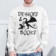 Dragons & Books Reading Sweatshirt Gifts for Old Men