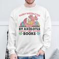 Easily Distracted By Axolotls And Books Cute Axolotl Sweatshirt Gifts for Old Men