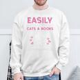 Easily Distracted By Cats Books Bookworm Women Girls Kids Performance Sweatshirt Gifts for Old Men