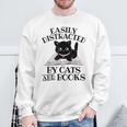 Easily Distracted By Cats And Books Cat Book Lover Sweatshirt Gifts for Old Men Easily Distracted By Cats And Books Cat Book Lover Sweatshirt Gifts for Old Men