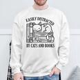 Easily Distracted By Cats And Books Shirt Cat And Book Lover Raglan Baseball Tee Sweatshirt Gifts for Old Men Easily Distracted By Cats And Books Shirt Cat And Book Lover Raglan Baseball Tee Sweatshirt Gifts for Old Men