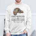 Easily Distracted By Chameleons And Books Sweatshirt Gifts for Old Men
