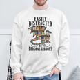 EASILY DISTRACTED BY DRAGONS & BOOKS Medieval Fantasy Reader Sweatshirt Gifts for Old Men