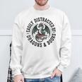 Easily Distracted By Dragons & Books Sweatshirt Gifts for Old Men
