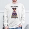 Education Is Freedom African American Girl Reading Book Sweatshirt Gifts for Old Men