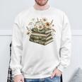Floral Boho Flowers Books Camo Teacher Wildflowers Reading Sweatshirt Gifts for Old Men
