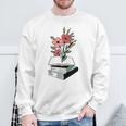 Floral Book Reader Fan For Reading Flower Books With Blooms Sweatshirt Gifts for Old Men