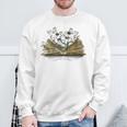 Floral Book Reading Books Flowers Growing From Book Sweatshirt Gifts for Old Men