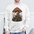 Floral Mushroom Skeleton Reading Books Gothic Humor Sweatshirt Gifts for Old Men