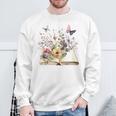 Flowers Gardening And Book Reading Lover Sweatshirt Gifts for Old Men