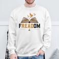 Freadom Anti Banned Books Lovers Reading Librarian Bookworm Sweatshirt Gifts for Old Men