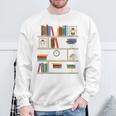 FUNNY NO SELF SHELF CONTROL READING BOOKS BOOKWORM BOOK PUN Sweatshirt Gifts for Old Men