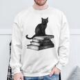 Goth Mystical Gothic Books & Cat Sweatshirt Gifts for Old Men