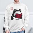 Grumpy Frog Book Lover Librarian Anime Japanese Sweatshirt Gifts for Old Men