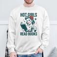 Hot Girls Read Books Bookworm Librarian Humor Sweatshirt Gifts for Old Men