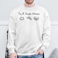 I'm A Simple Woman Coffee Pizza Books Reader Reading Teacher Sweatshirt Gifts for Old Men