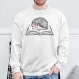 Intellectual Hedgehog Reading Book Literature Sweatshirt Gifts for Old Men
