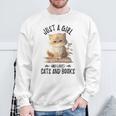 Just A Girl Who Loves Cats And Books Kitties Pet Art Lover Sweatshirt Gifts for Old Men