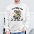 I Just Really Like Cats And Books Cat Watercolor Sweatshirt Gifts for Old Men I Just Really Like Cats And Books Cat Watercolor Sweatshirt Gifts for Old Men