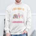 I Just Want To Read Books And Pet My Labradoodle Sweatshirt Gifts for Old Men
