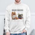 I Just Want To Read Books And Pet My Pomeranian Dog Premium Sweatshirt Gifts for Old Men