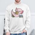 Kawaii Axolotl Pun Book Reader Sweatshirt Gifts for Old Men