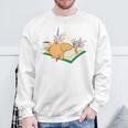 Kawaii Cat Women's Cat Books Flowers Sweatshirt Gifts for Old Men Kawaii Cat Women's Cat Books Flowers Sweatshirt Gifts for Old Men