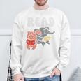 Kids Pig Elephant Reading Cute Book Lover Bookworm Boys Girls Kid Performance Sweatshirt Gifts for Old Men