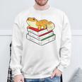 Leopard Gecko Sleeping Books Reading Geckos Sweatshirt Gifts for Old Men